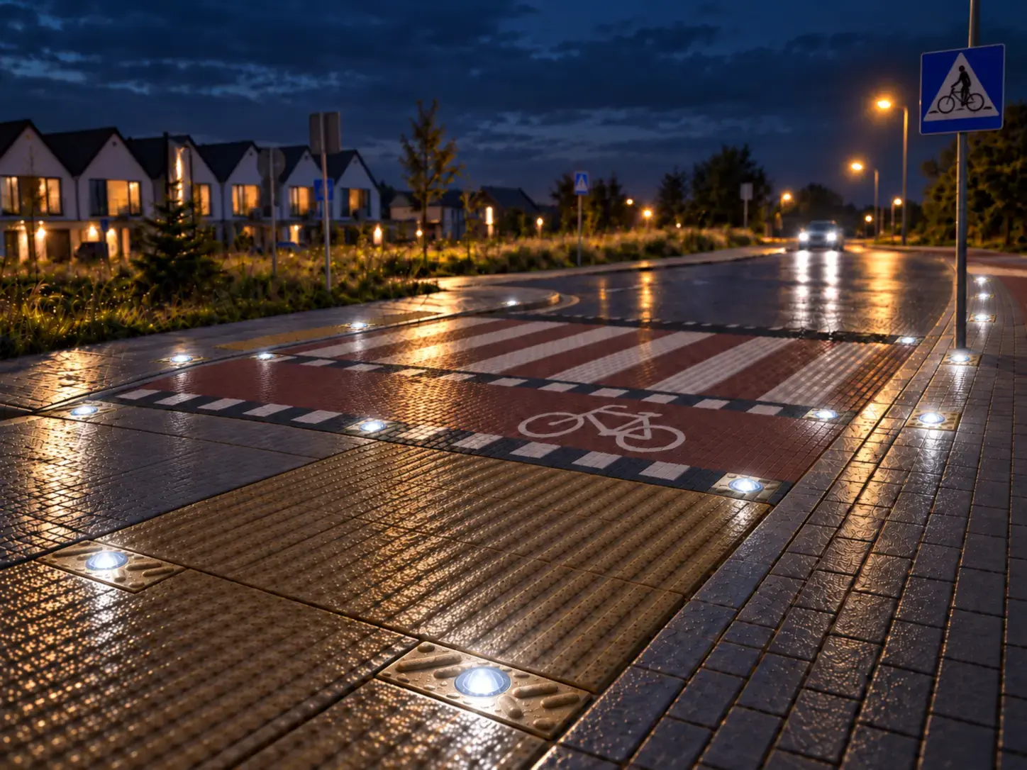 Przejście Crossbruk BRD po zmroku